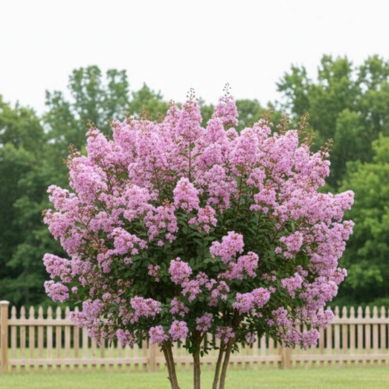 Lilas des Indes Muskogee, Lagerstroemia à fleurs Rose - feuillage Caduc - Pot de 7,5L - 80/100 cm- hauteur à maturité De 2,50 m à 3,00 m - Image 4