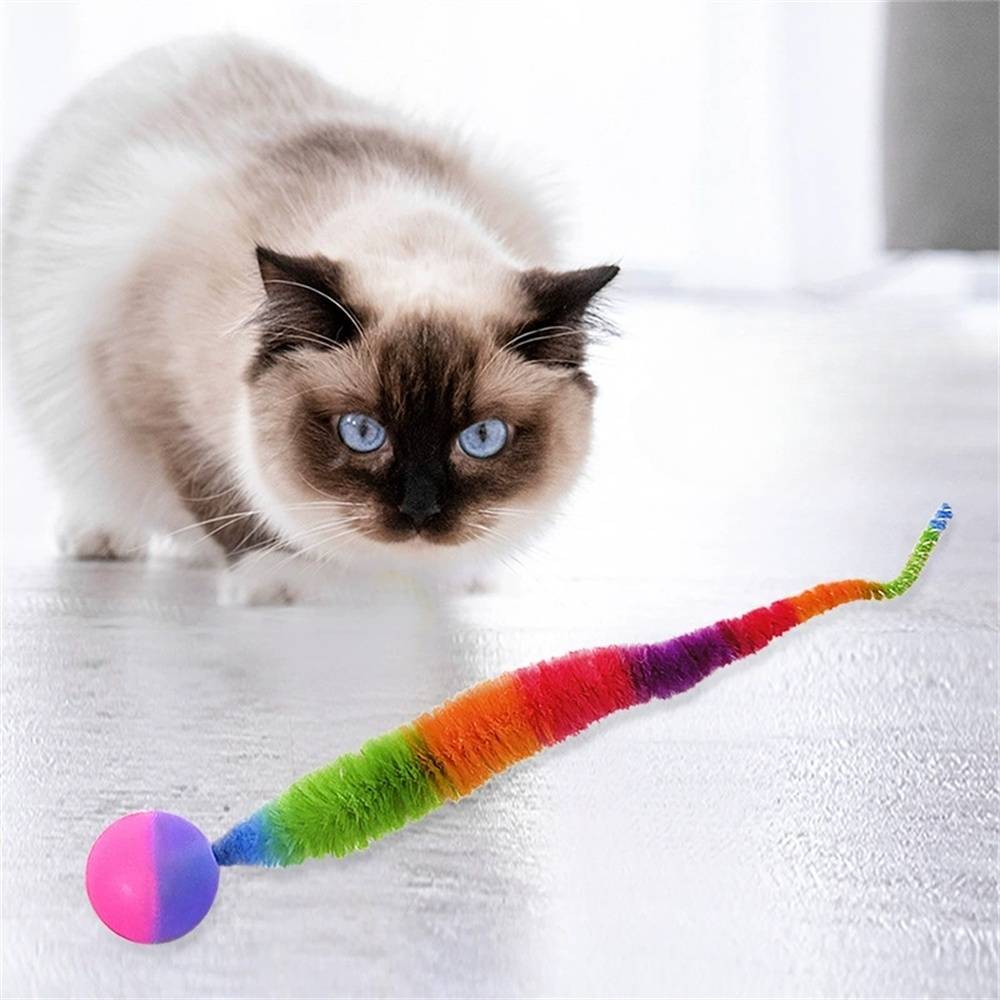 Jouet interactif arc ciel pour chat avec balle rebondissante MCBOSON - Image 3