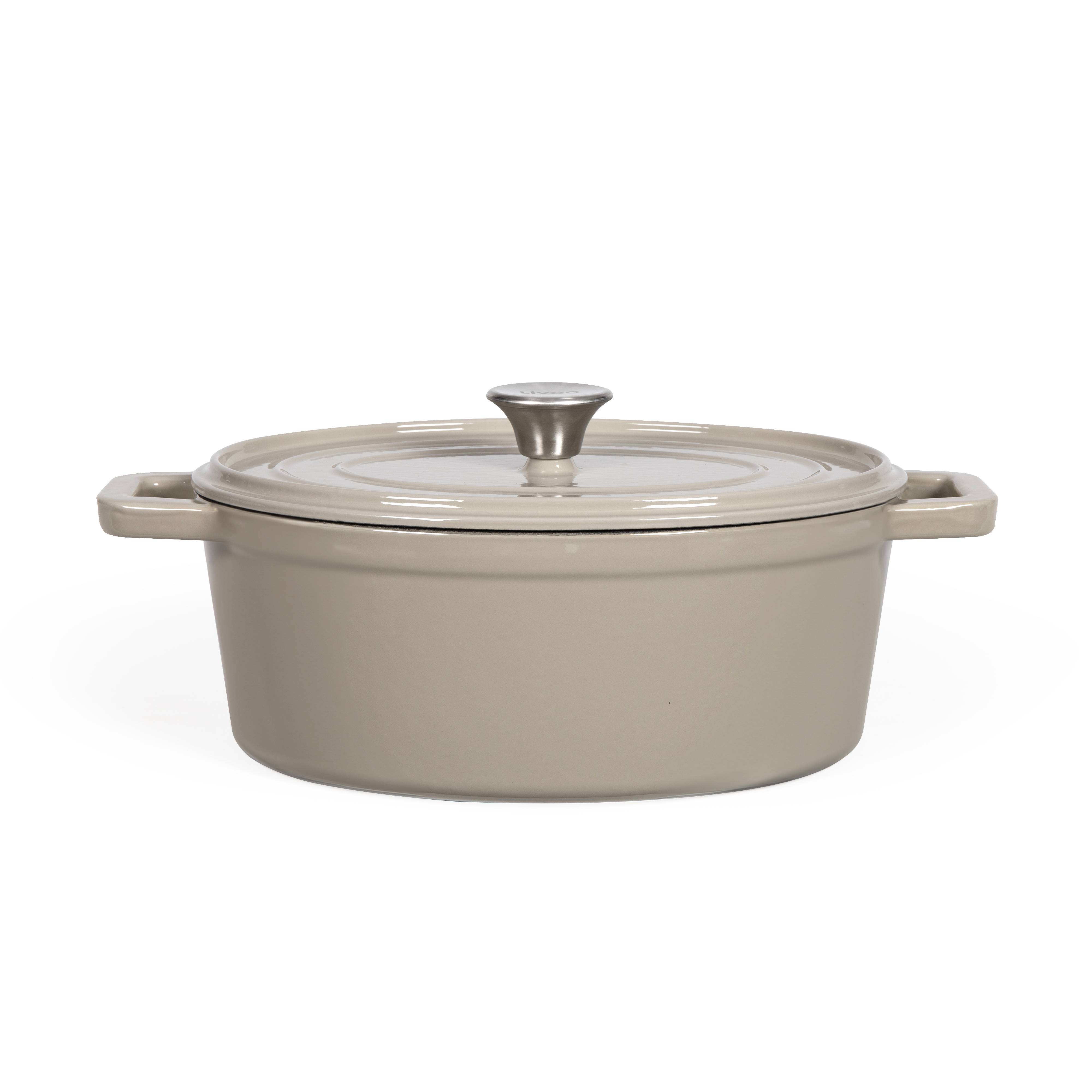 Livoo - Cocotte ovale en fonte 29cm beige MEP129G Livoo - Imagen 1