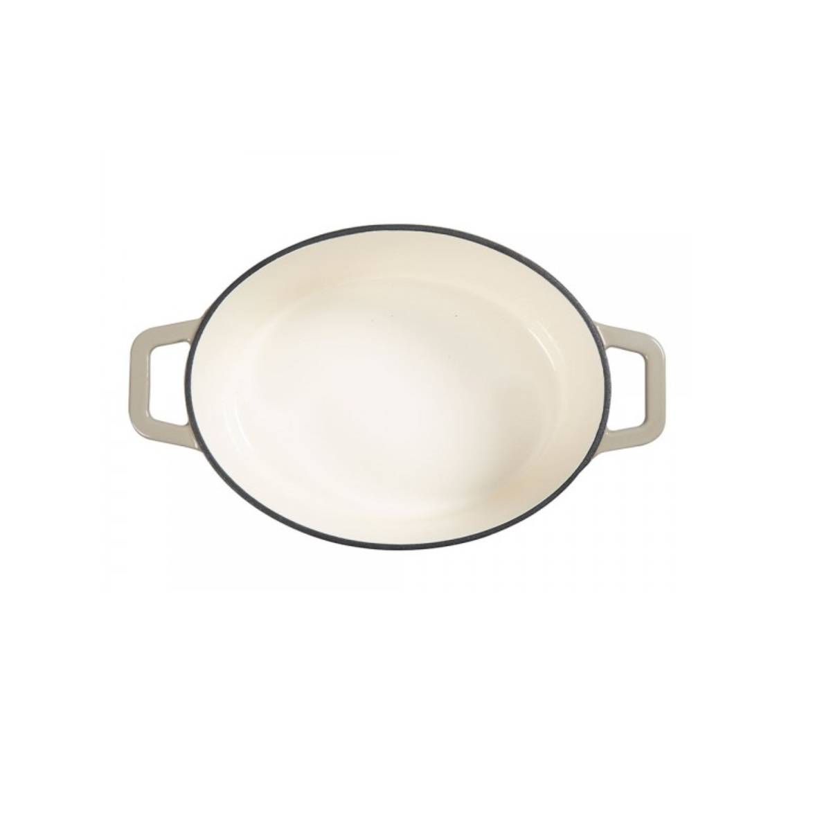 Livoo - Cocotte ovale en fonte 29cm beige MEP129G Livoo - Imagen 5