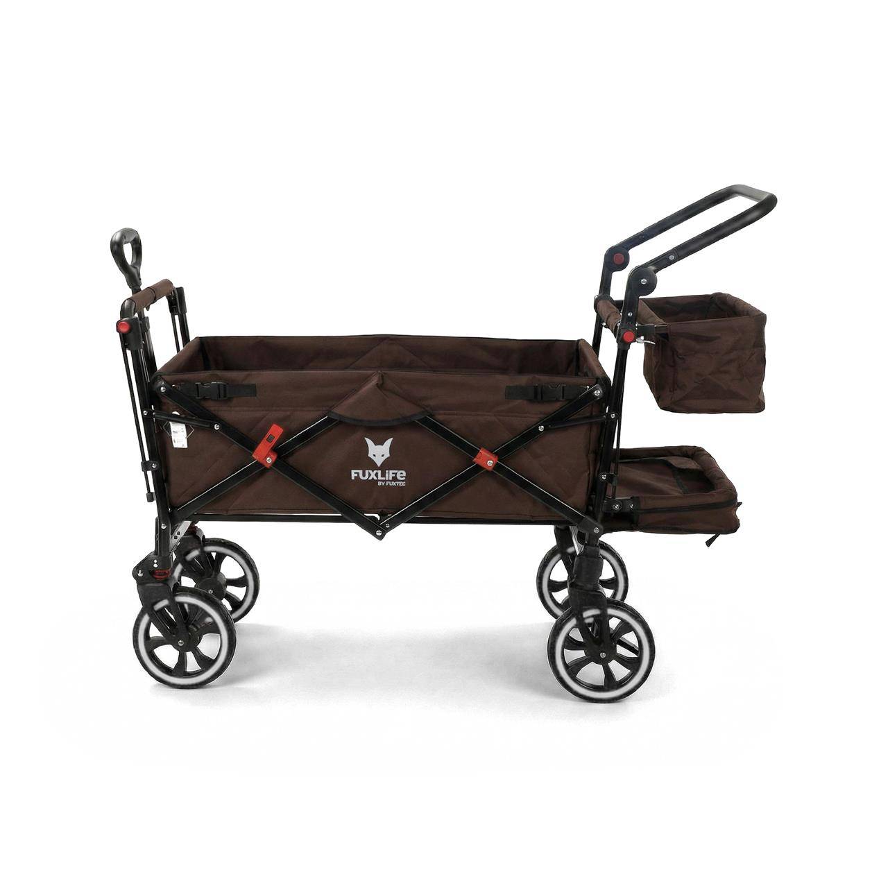 Chariot pliable confort FX-CT850 FUXLIFE avec toit UV et roues à suspension - Image 4