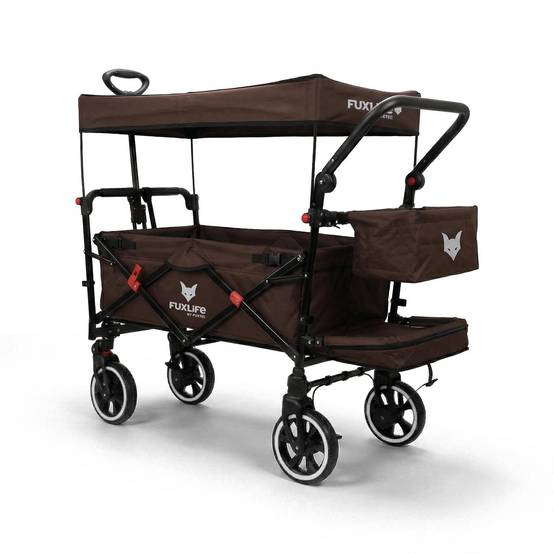 Chariot pliable confort FX-CT850 FUXLIFE avec toit UV et roues à suspension - Image 3