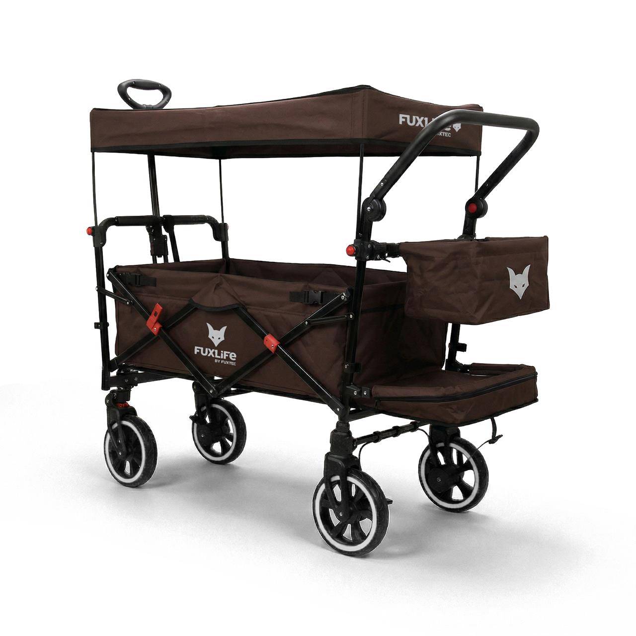Chariot pliable confort FX-CT850 FUXLIFE avec toit UV et roues à suspension - Image 3