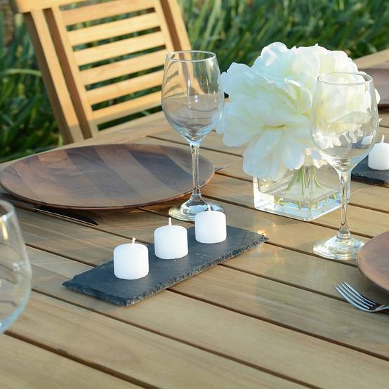 Table extensible teck massif Constantine 174/234 x100 cm - TECK'Attitude - Imagen 4