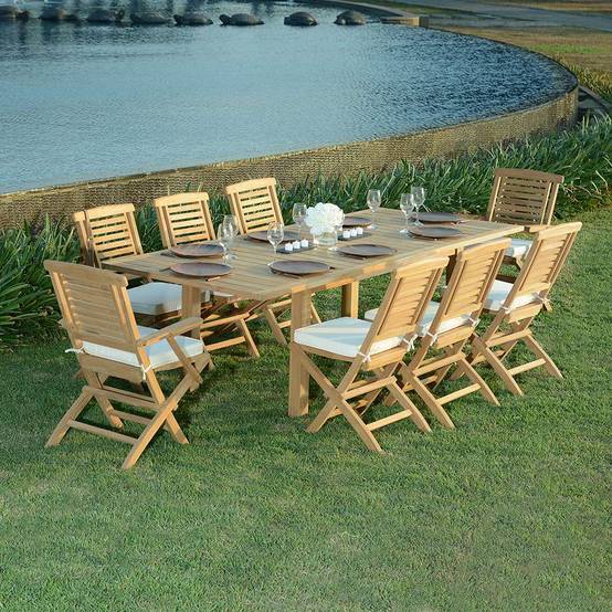 Table extensible teck massif Constantine 174/234 x100 cm - TECK'Attitude - Imagen 3