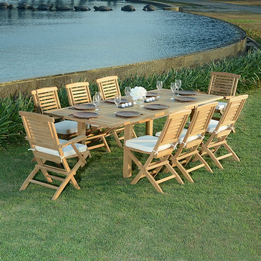 Table extensible teck massif Constantine 174/234 x100 cm - TECK'Attitude - Imagen 3