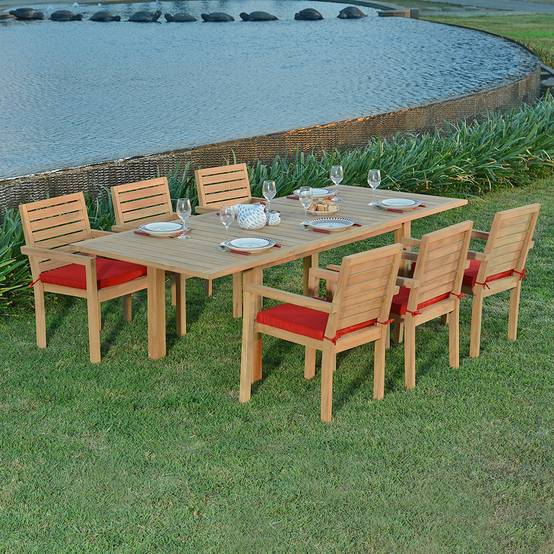 Table extensible teck massif Constantine 174/234 x100 cm - TECK'Attitude - Imagen 7