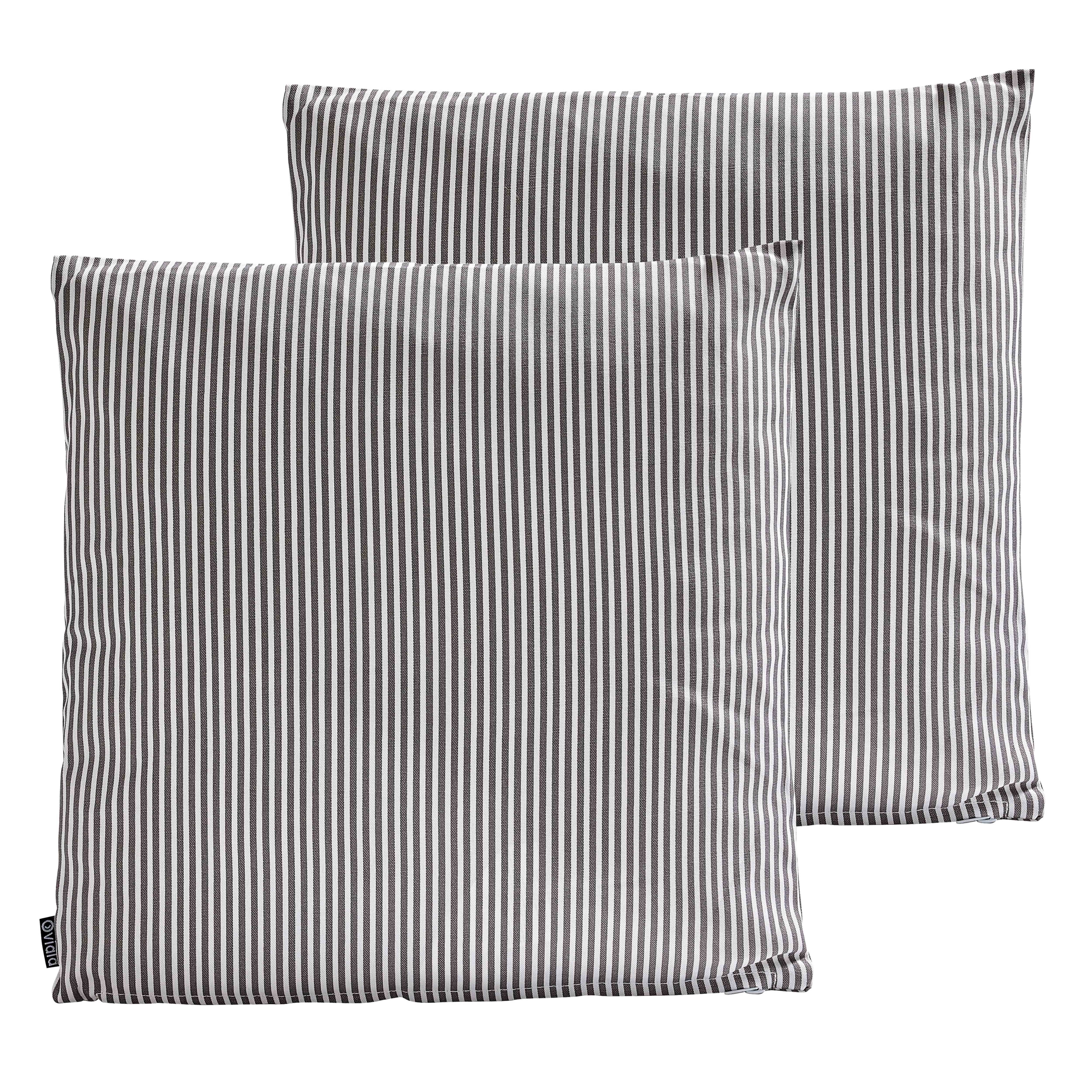 Oviala - Lot de 2 coussins carrés polyester linea gris 45x45x8 cm Quito - Oviala - Imagen 1