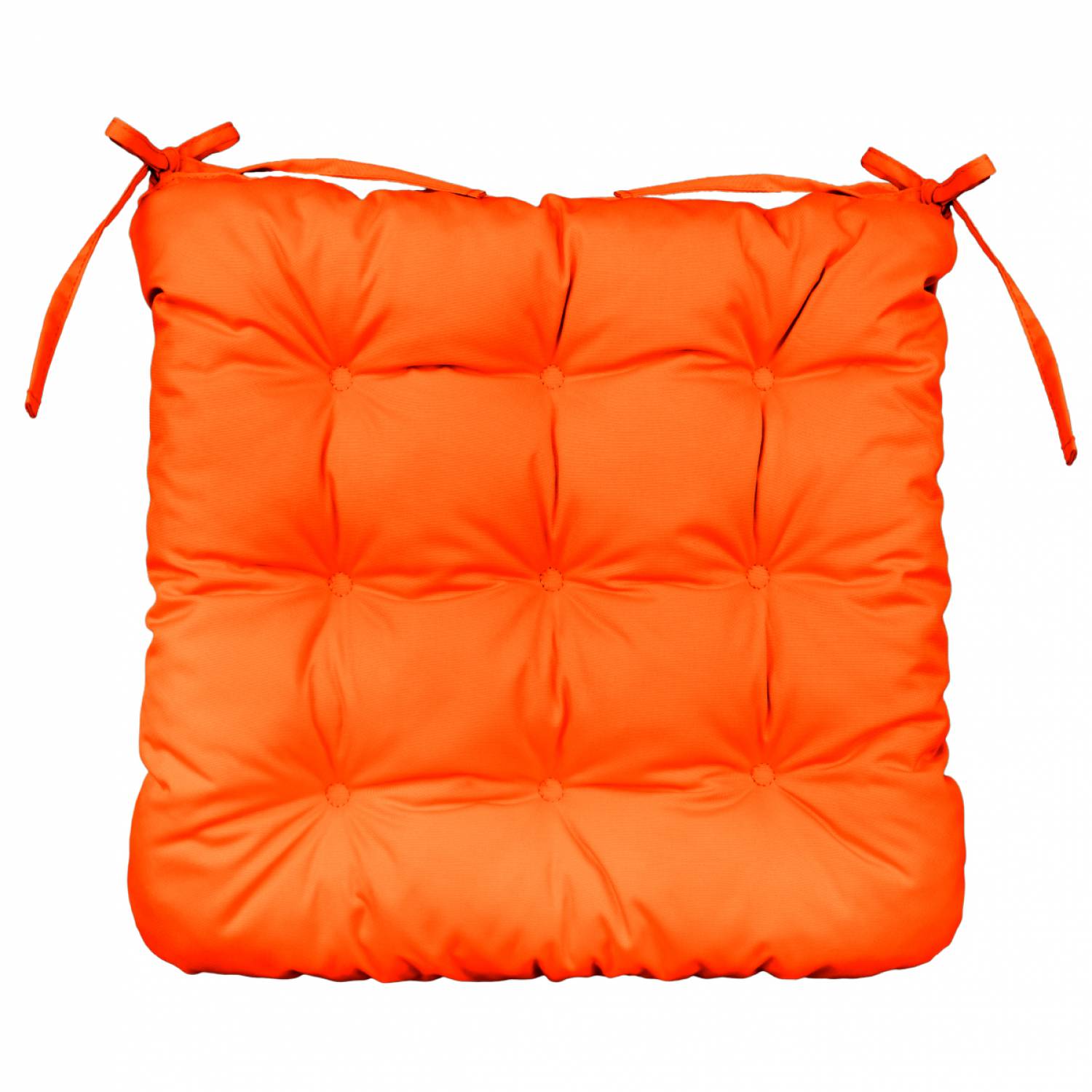Linxor - Lot de 4 galettes, coussins carrés capitonnés pour chaise - Orange - Linxor - Imagen 6