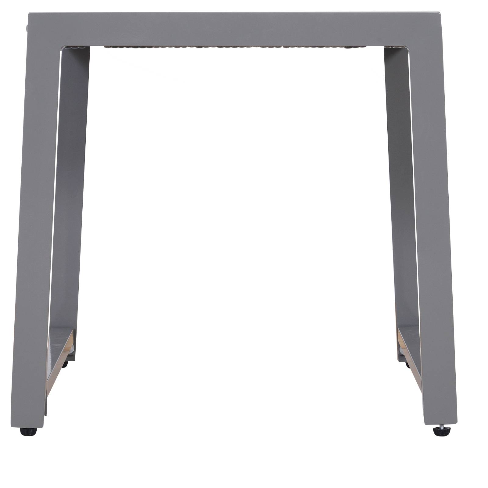 ComfortXL - Table d’appoint jardin résine tressée grise aluminium 50 x 49,5 cm plateau verre trempé balcon terrasse - Image 5