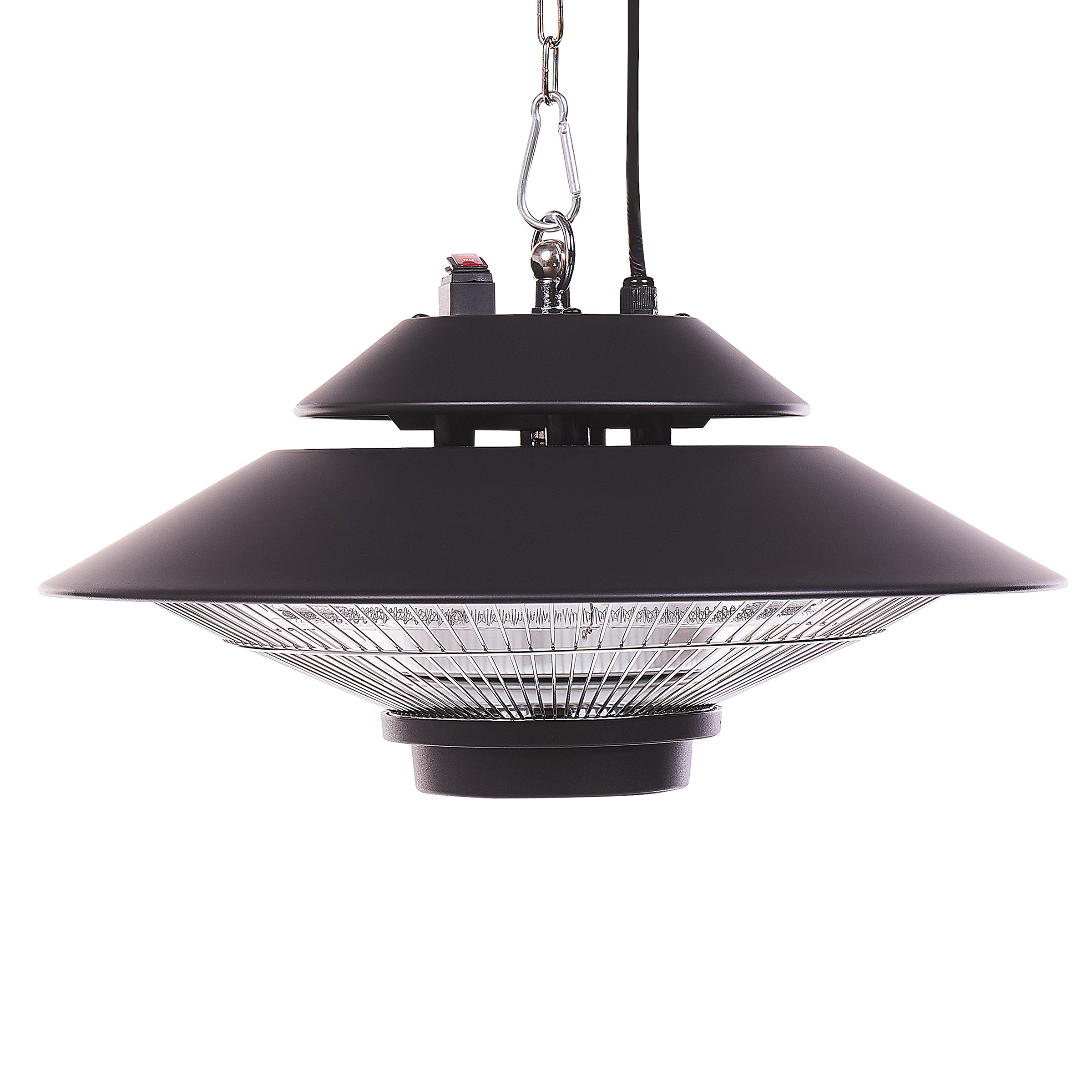 Beliani - Chauffage Électrique Noir en Aluminium Suspendu pour Jardin ou Terrasse 1500 W pour Soirées Cosy et Conviviales - Imagen 1