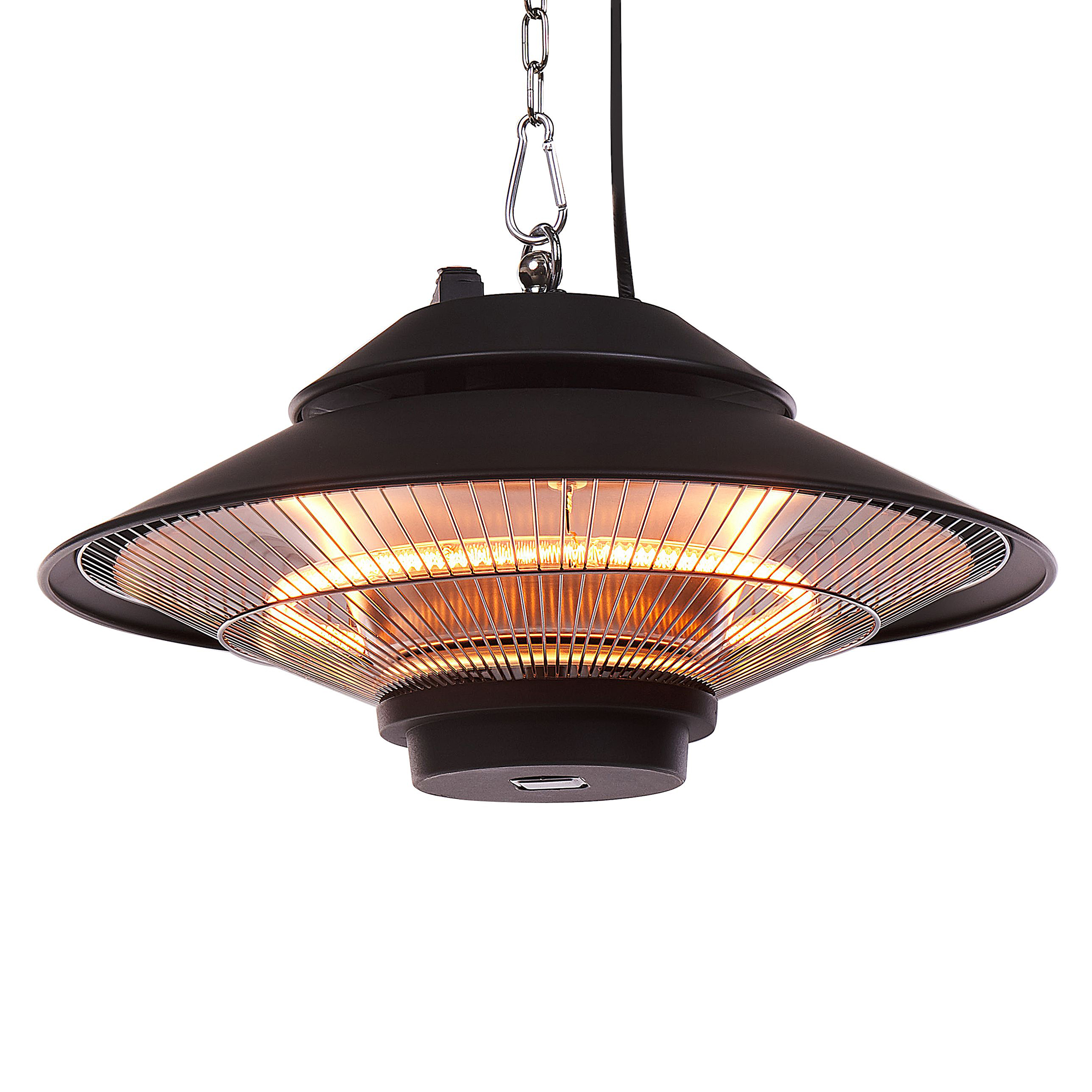 Beliani - Chauffage Électrique Noir en Aluminium Suspendu pour Jardin ou Terrasse 1500 W pour Soirées Cosy et Conviviales - Imagen 4
