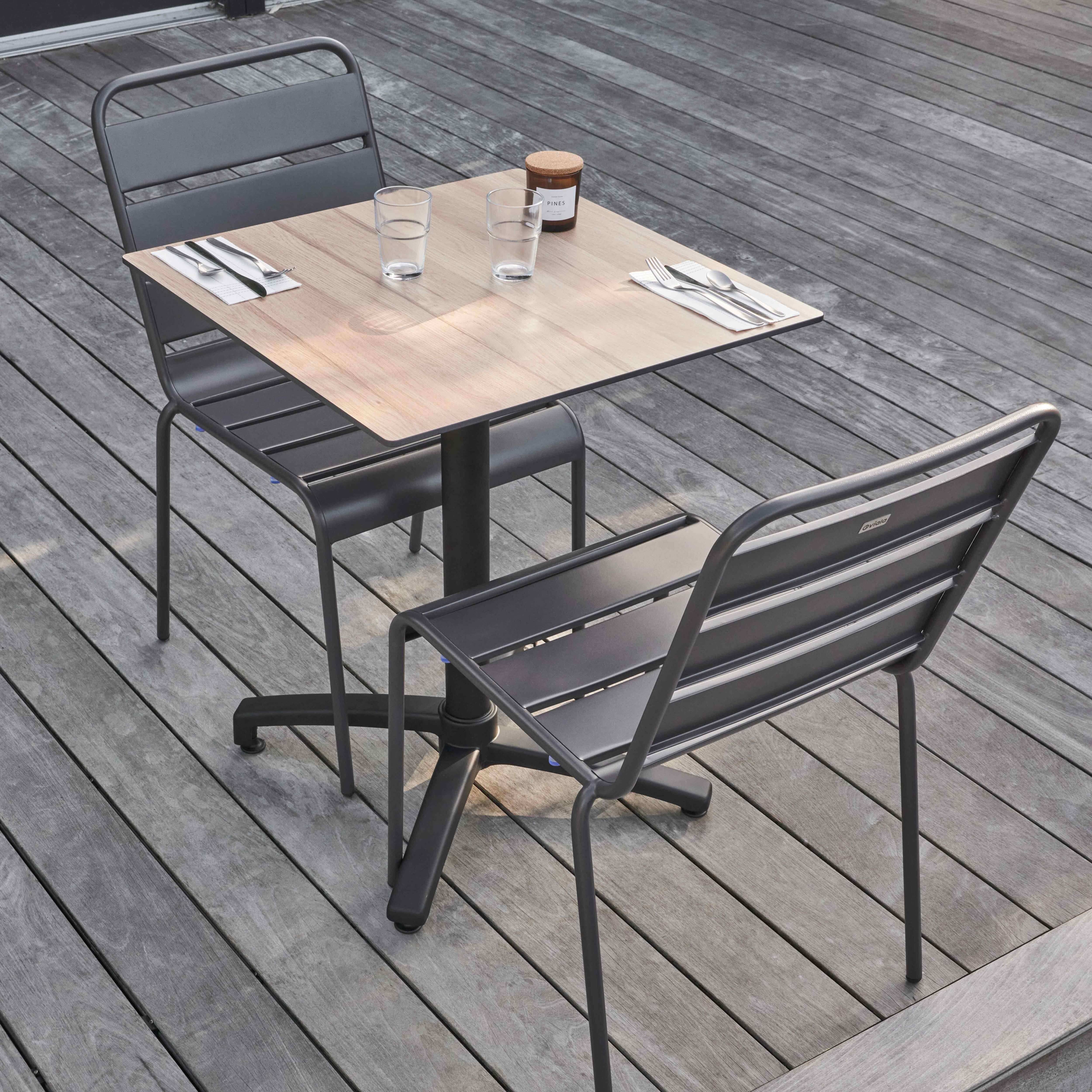 Oviala - Table de terrasse 60 cm inclinable chene clair Opéra - Oviala - Imagen 3