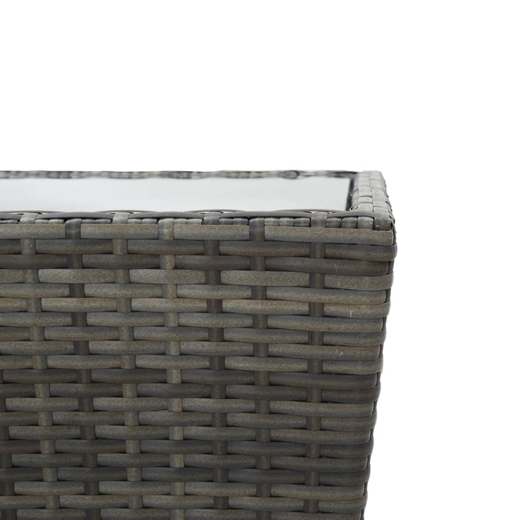 ComfortXL - Petite Table Basse d'Extérieur Grise en Polyrotin avec Plateau en Verre, 41,5x41,5x43 cm – ComfortXL Outdoor Living - Image 5