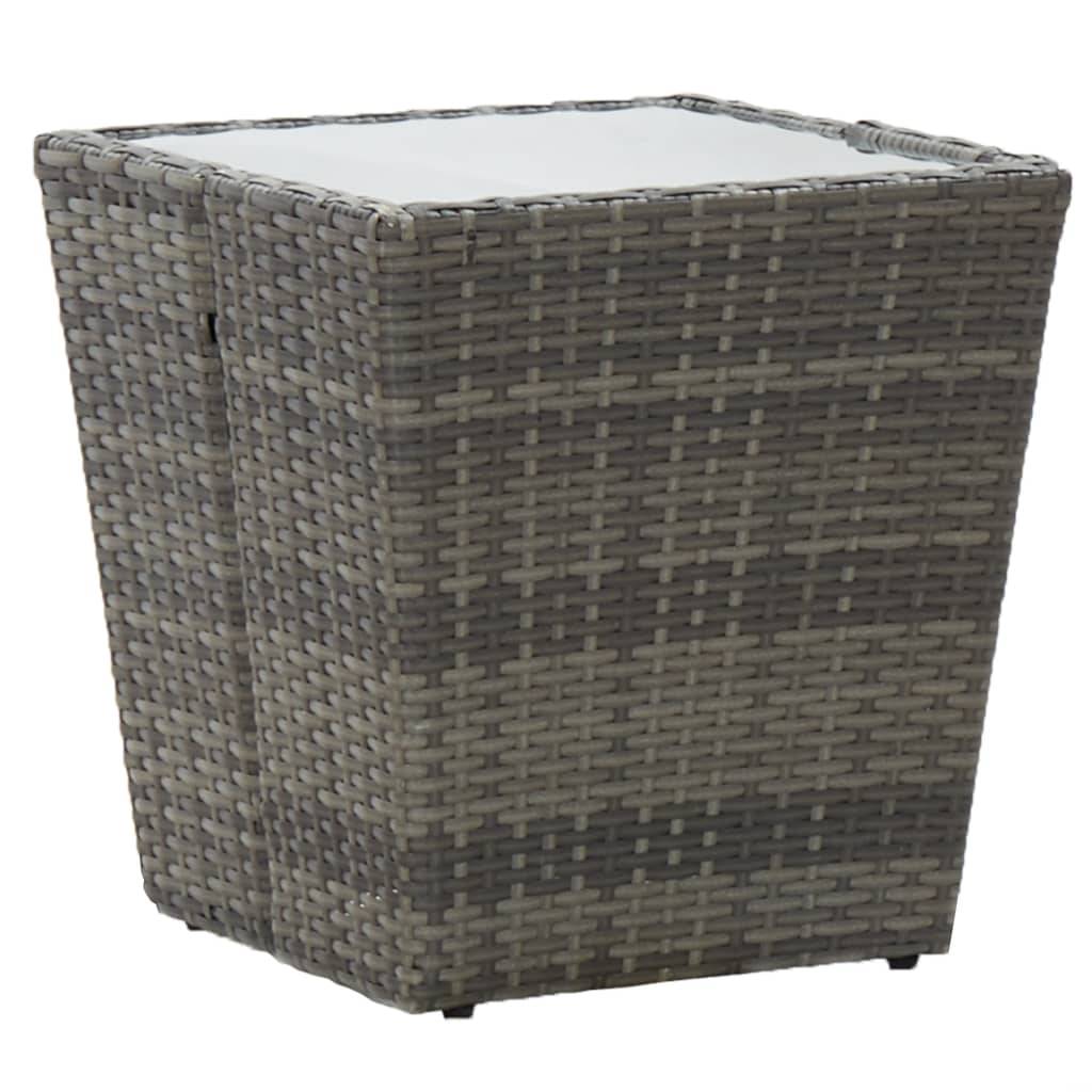 ComfortXL - Petite Table Basse d'Extérieur Grise en Polyrotin avec Plateau en Verre, 41,5x41,5x43 cm – ComfortXL Outdoor Living - Image 1