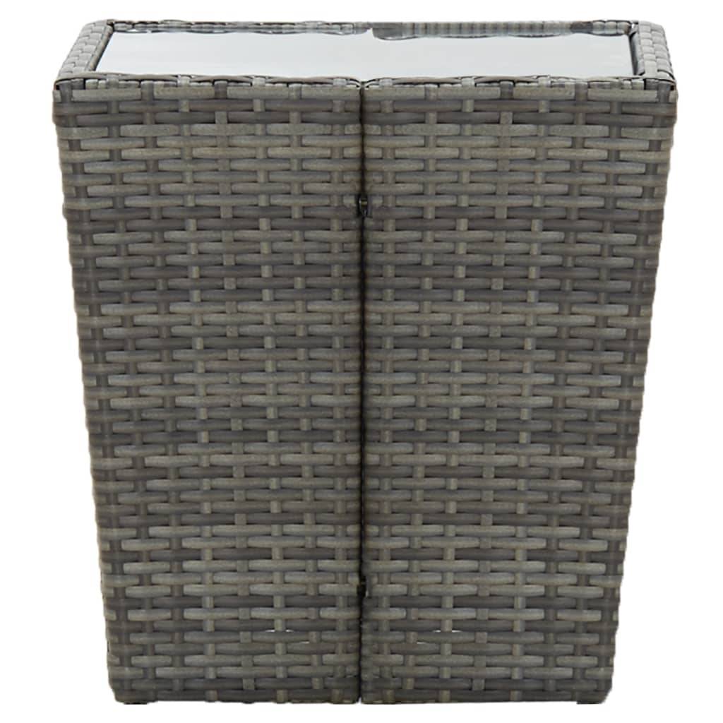 ComfortXL - Petite Table Basse d'Extérieur Grise en Polyrotin avec Plateau en Verre, 41,5x41,5x43 cm – ComfortXL Outdoor Living - Image 3
