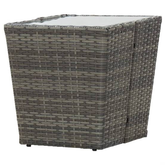 ComfortXL - Petite Table Basse d'Extérieur Grise en Polyrotin avec Plateau en Verre, 41,5x41,5x43 cm – ComfortXL Outdoor Living - Image 4