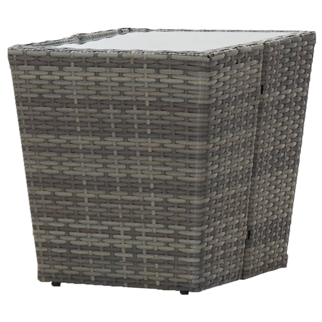 ComfortXL - Petite Table Basse d'Extérieur Grise en Polyrotin avec Plateau en Verre, 41,5x41,5x43 cm – ComfortXL Outdoor Living - Image 4