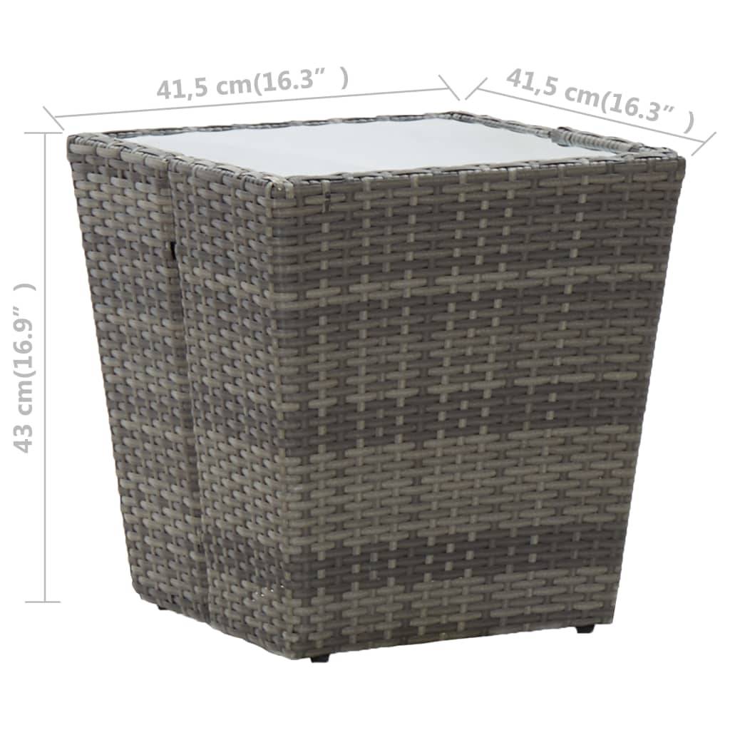ComfortXL - Petite Table Basse d'Extérieur Grise en Polyrotin avec Plateau en Verre, 41,5x41,5x43 cm – ComfortXL Outdoor Living - Image 6