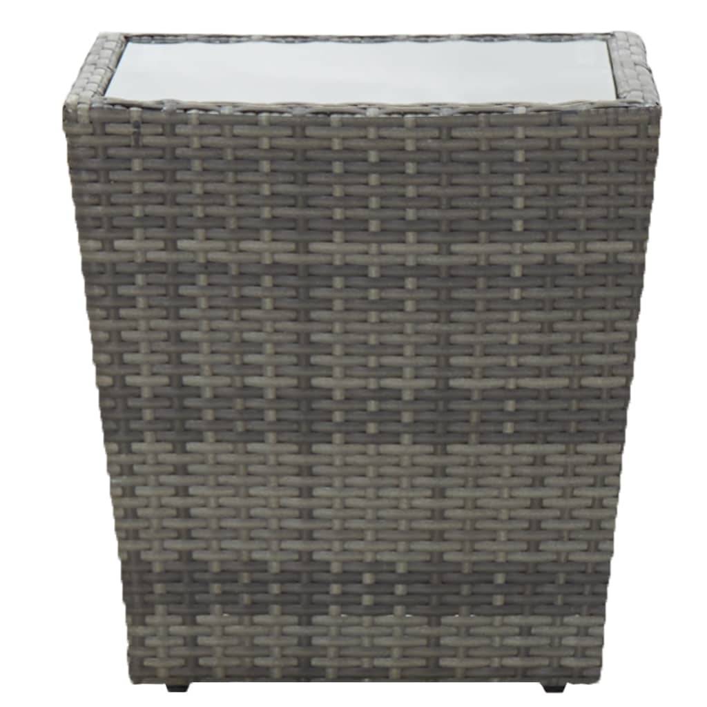 ComfortXL - Petite Table Basse d'Extérieur Grise en Polyrotin avec Plateau en Verre, 41,5x41,5x43 cm – ComfortXL Outdoor Living - Image 2