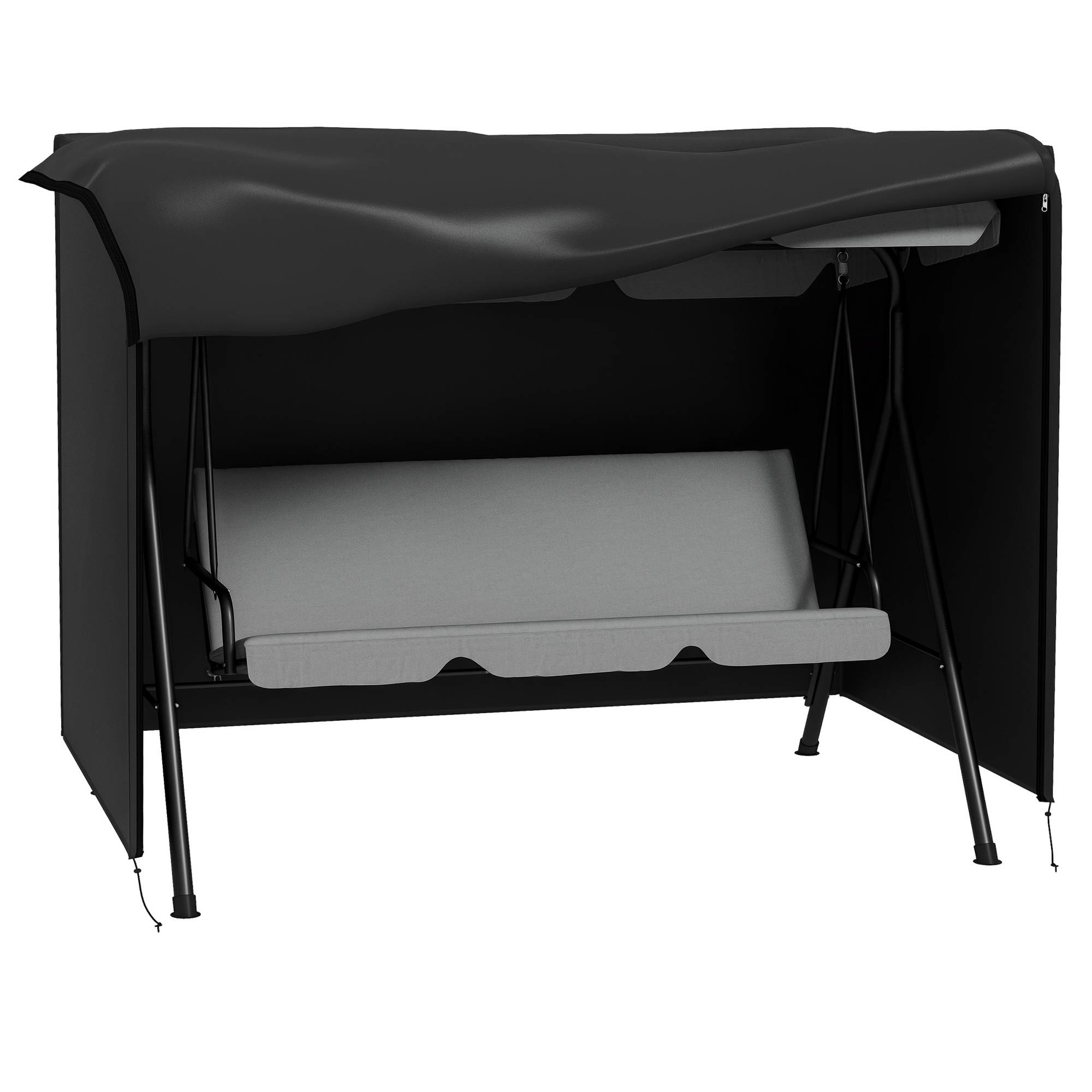 Housse de protection pour balancelle de jardin, housse imperméable pour balancelle Hollywood, 205 x 124 x 164 cm, noire - Image 1