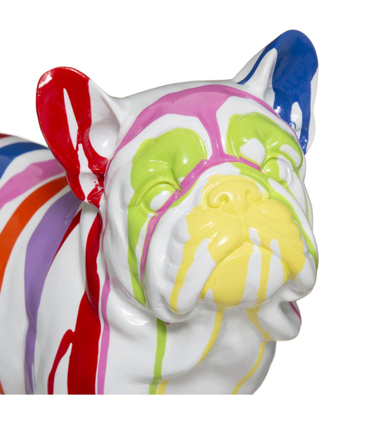 Chien décoratif en résine Blanche et peint Trash L 34 cm - Image 2