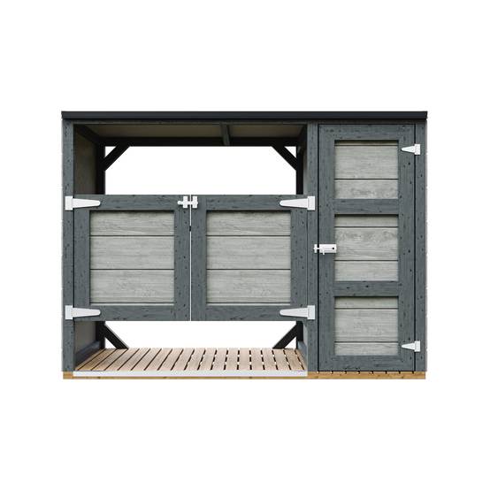 Timbela - Abri de jardin pour poubelles, Cache poubelle extérieur 1,62 m² / 2x240L - Timbela M981A-TUNDRA CAVERN - Image 1