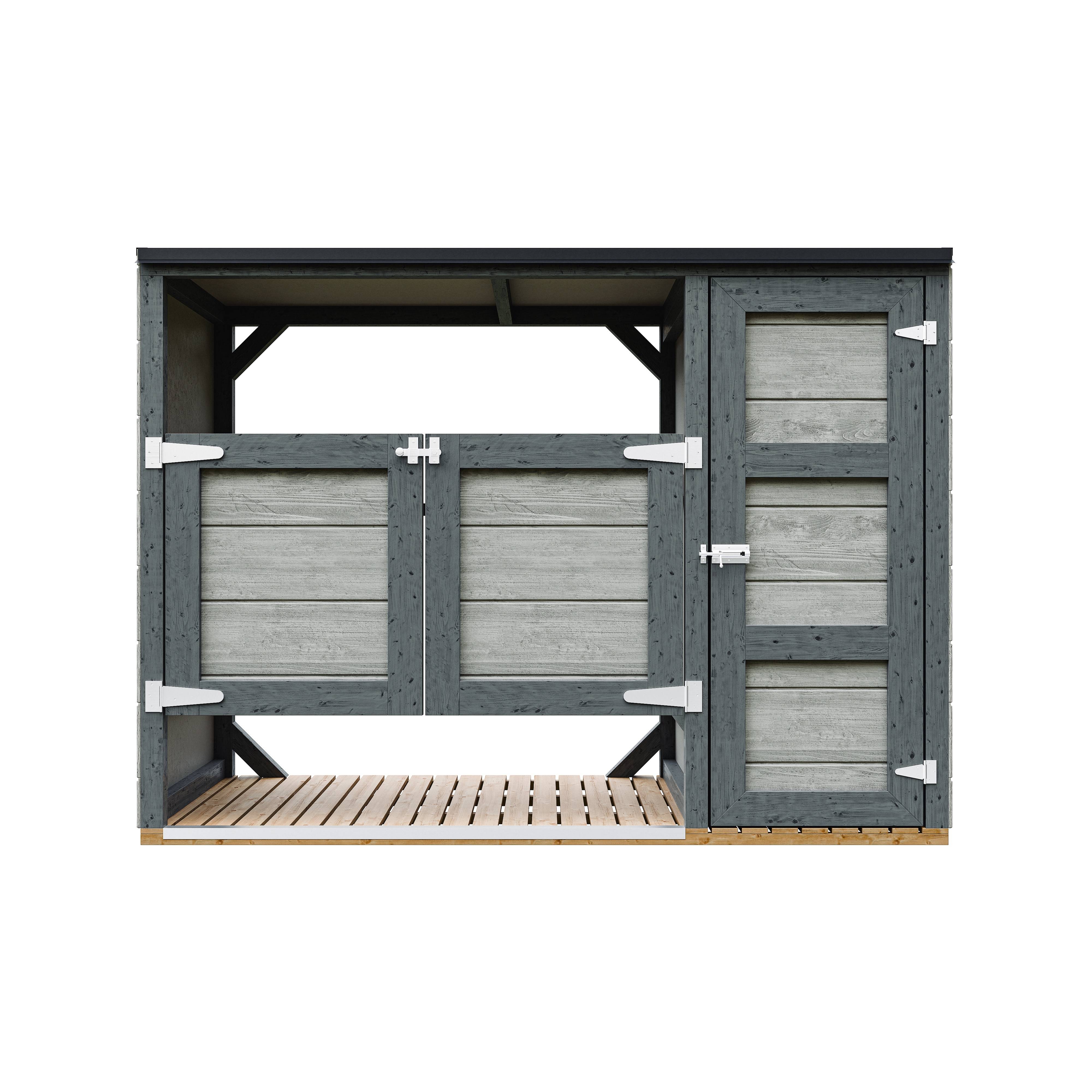 Timbela - Abri de jardin pour poubelles, Cache poubelle extérieur 1,62 m² / 2x240L - Timbela M981A-TUNDRA CAVERN - Image 1