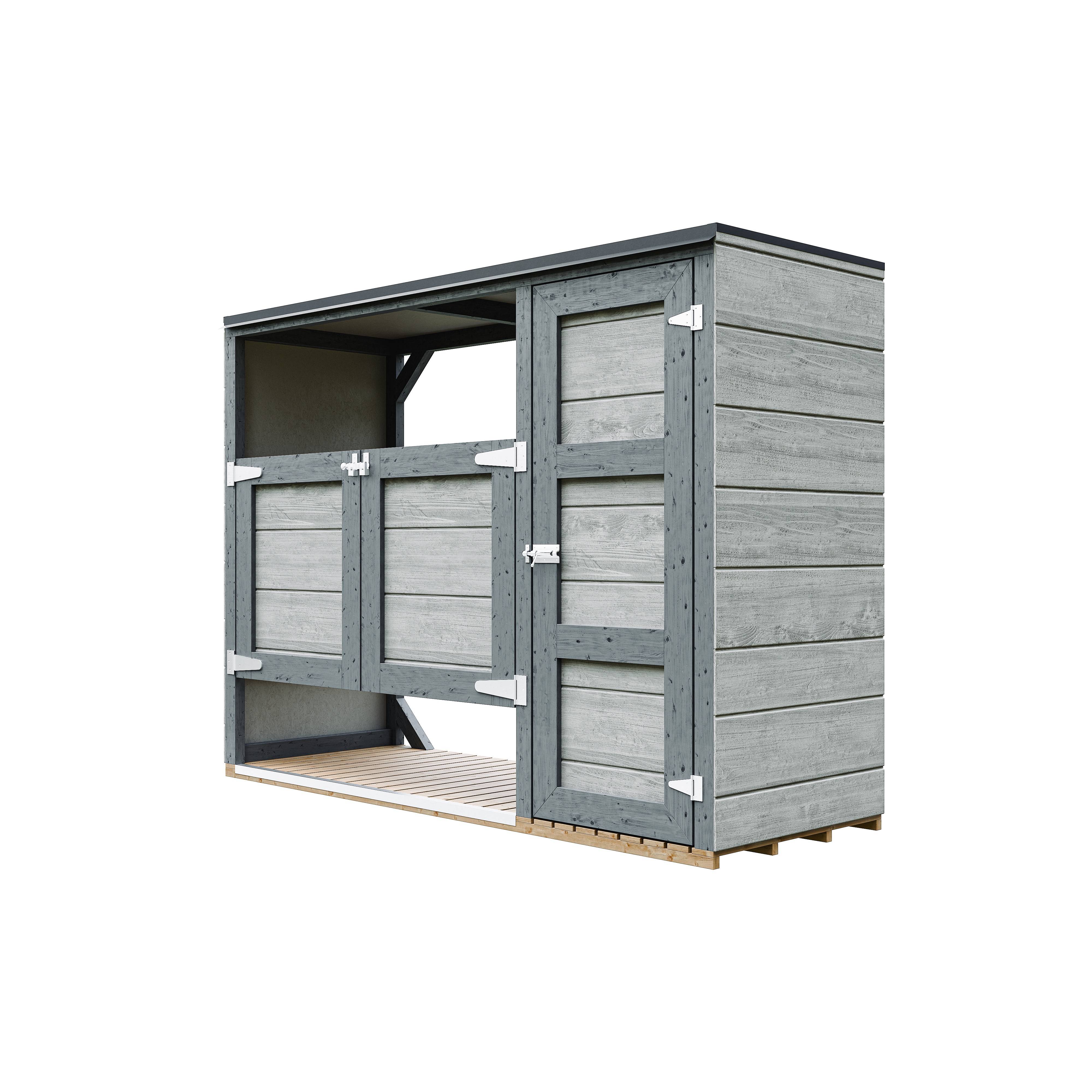 Timbela - Abri de jardin pour poubelles, Cache poubelle extérieur 1,62 m² / 2x240L - Timbela M981A-TUNDRA CAVERN - Image 3