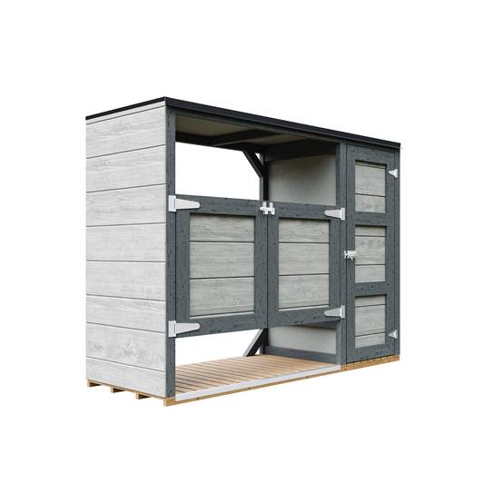 Timbela - Abri de jardin pour poubelles, Cache poubelle extérieur 1,62 m² / 2x240L - Timbela M981A-TUNDRA CAVERN - Image 2
