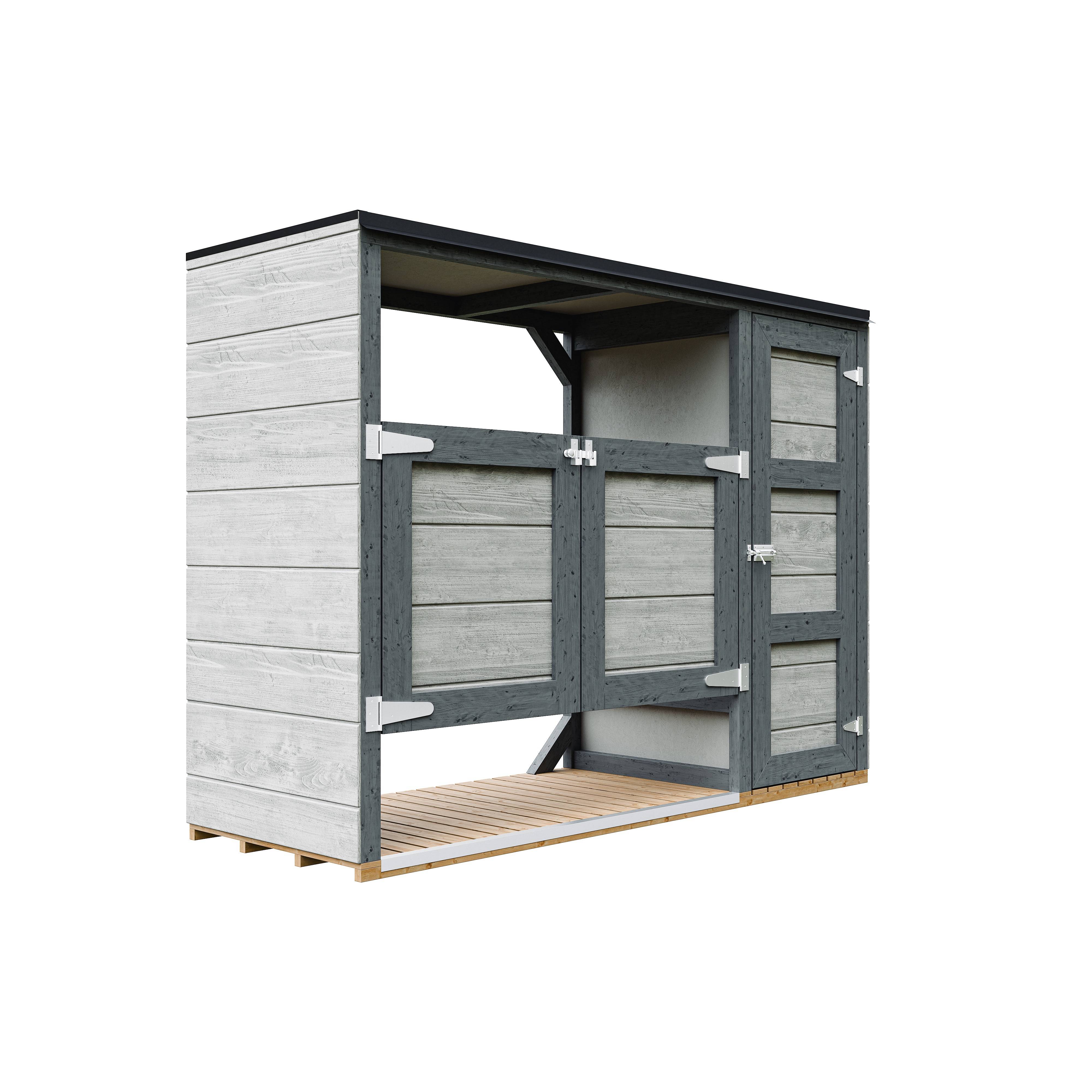 Timbela - Abri de jardin pour poubelles, Cache poubelle extérieur 1,62 m² / 2x240L - Timbela M981A-TUNDRA CAVERN - Image 2
