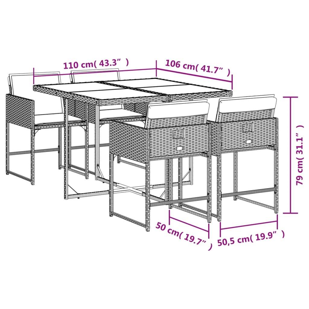 Salon de Jardin Encastrable 4 Personnes pour Balcon, Table en Verre et Chaises en Résine Tressée Beige – ComfortXL Outdoor Living - Image 4