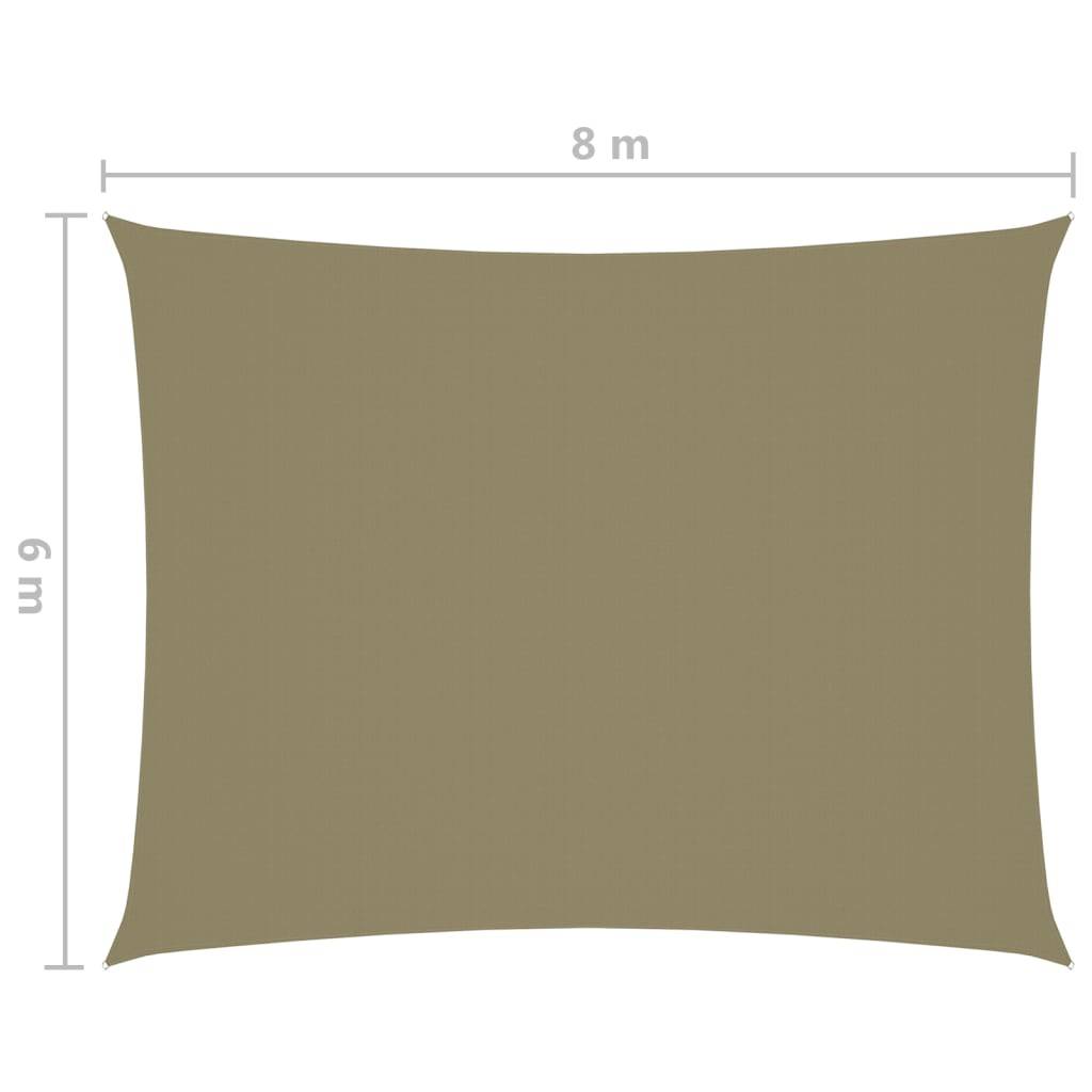 Helloshop26 - Voile d'ombrage parasol tissu oxford rectangulaire 6 x 8 m beige - Imagen 6