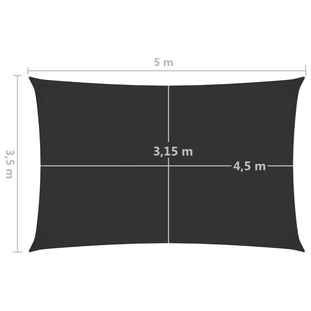 Helloshop26 - Voile toile d'ombrage parasol tissu oxford rectangulaire 3,5 x 5 m anthracite - Imagen 6
