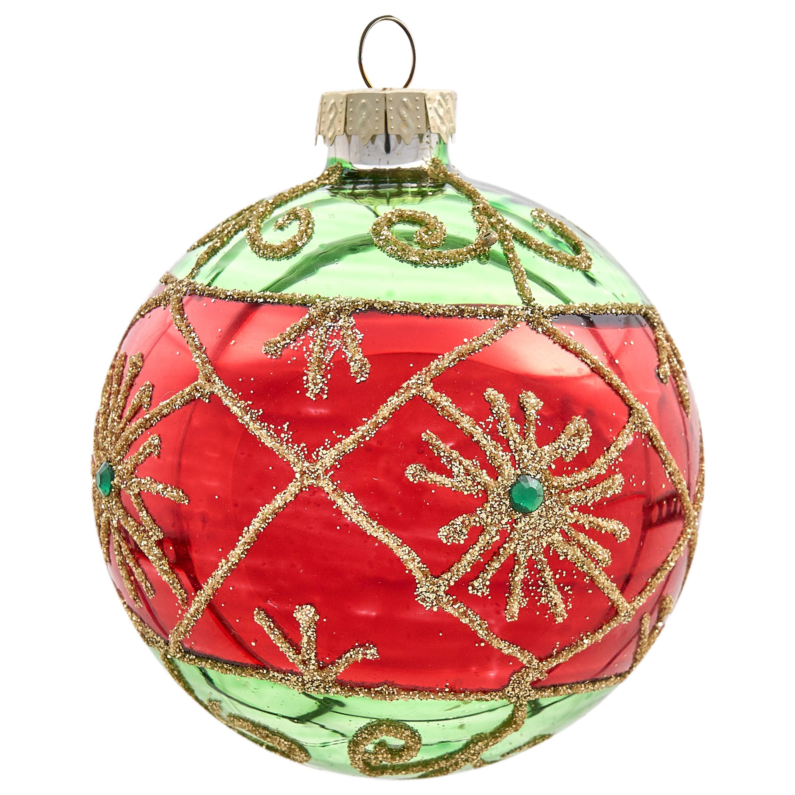 Beliani - Boules de Noël Verre Rouge/vert TWINKLE - 10x10x20- Beliani - Image 6