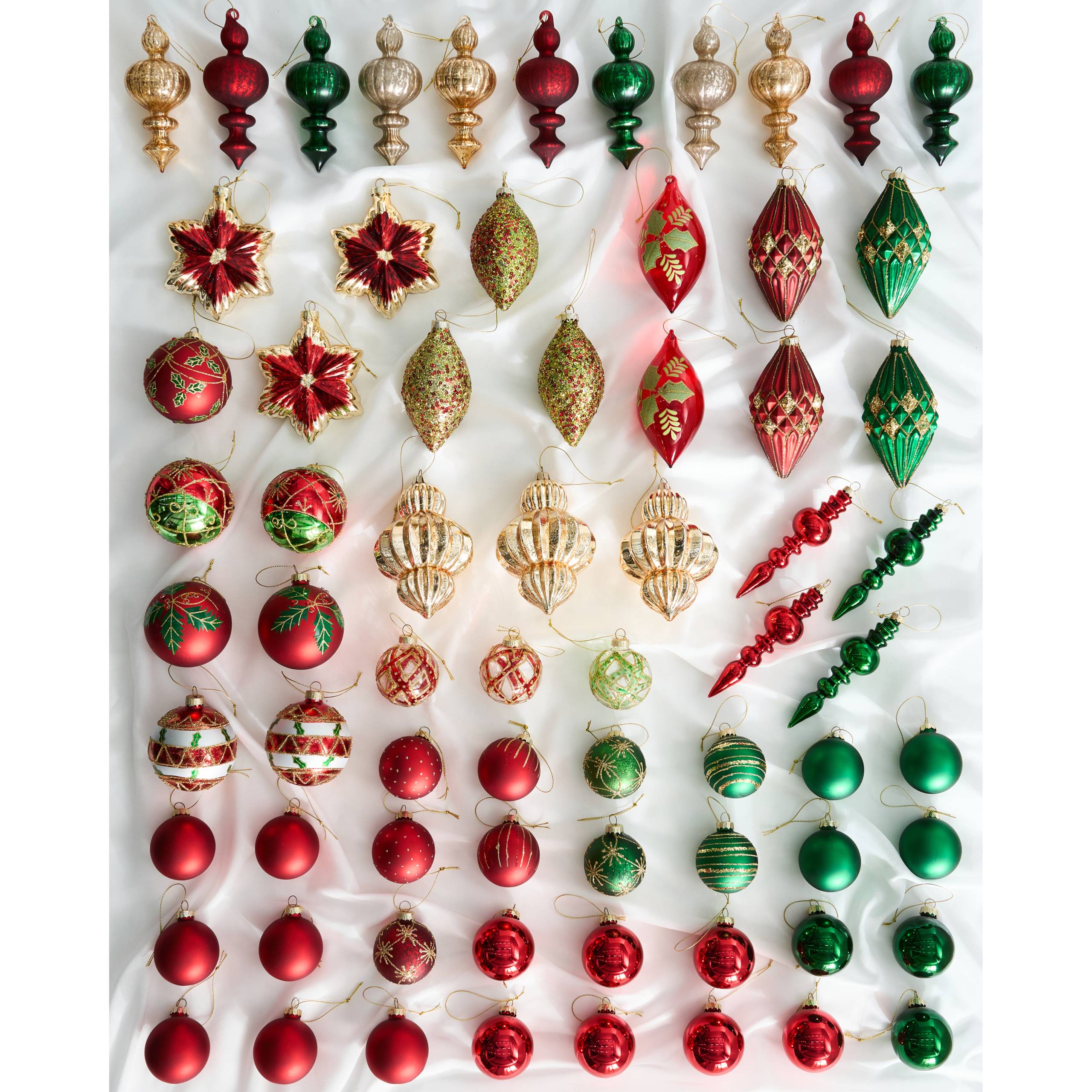 Beliani - Boules de Noël Verre Rouge/vert TWINKLE - 10x10x20- Beliani - Image 2