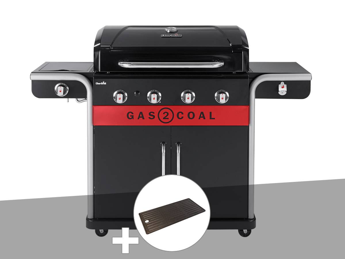 Char-broil - Barbecue à gaz et à charbon Gas2Coal 2.0 4B + Plancha - Char-Broil - Imagen 1