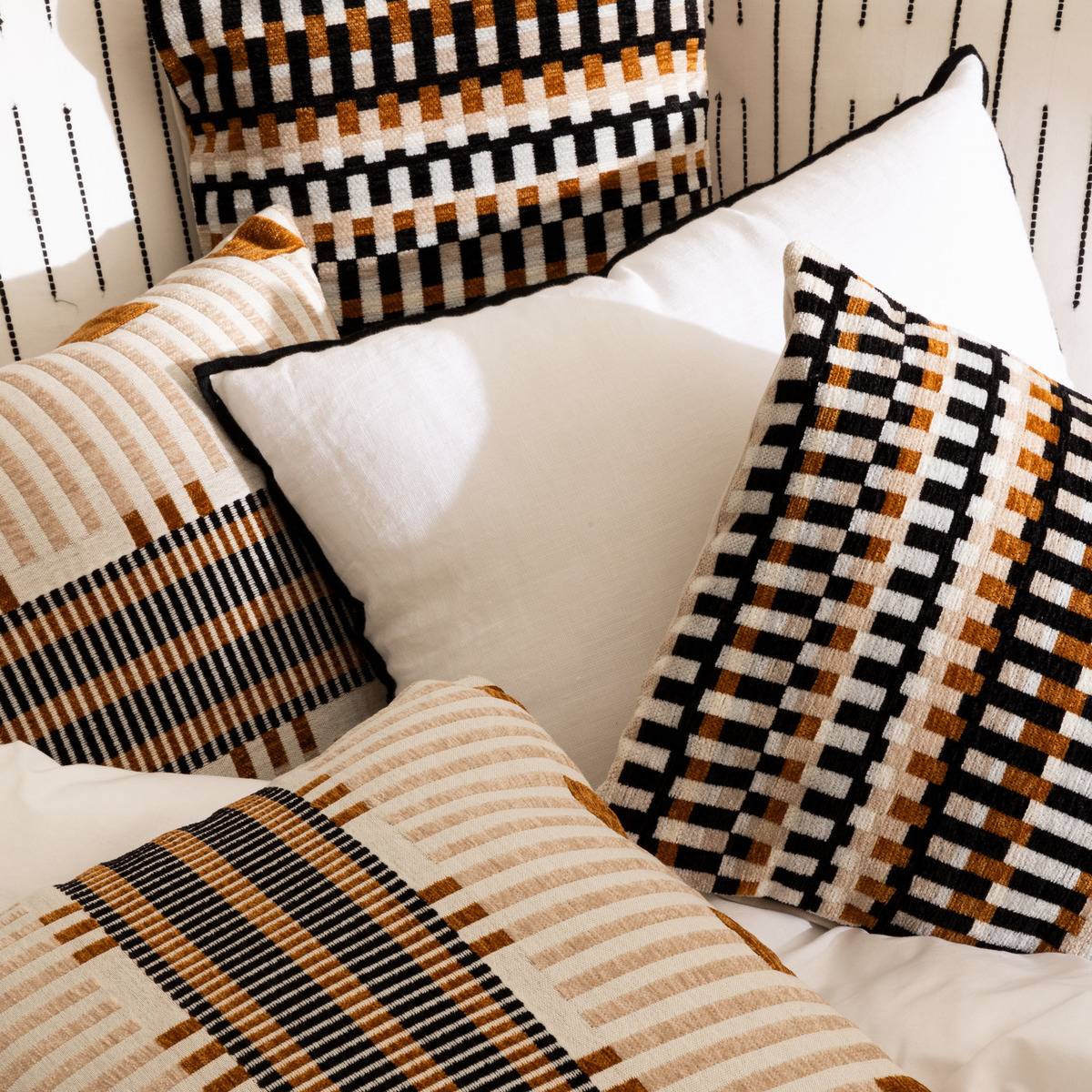 Atmosphera - Coussin "Linah" coton blanc 45x45cm - Atmosphera Créateur d'intérieur - Imagen 1