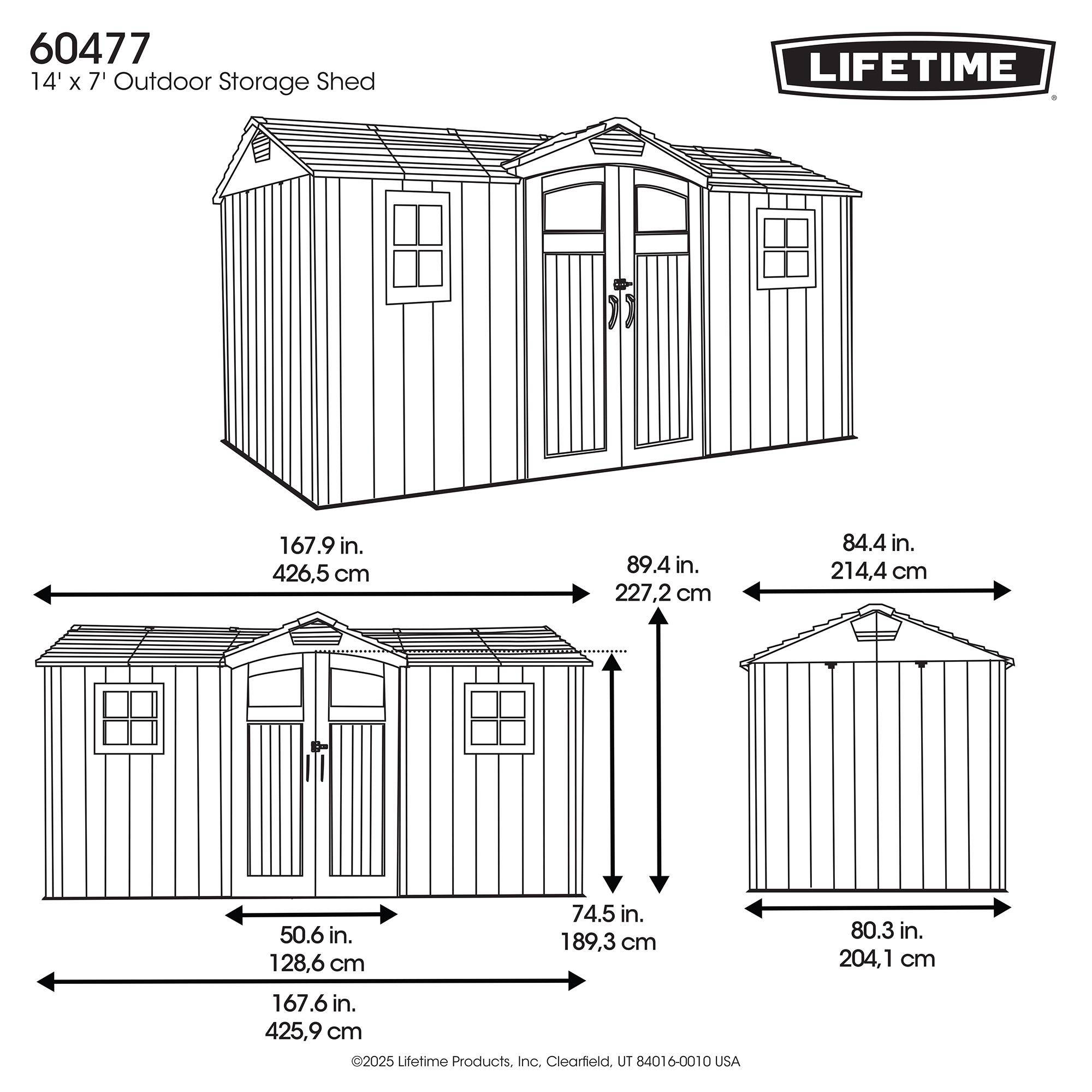 Lifetime - Abri de jardin résine 8.2 m2 (4.26 x 2.14 m) LIFETIME #60477 - Image 9