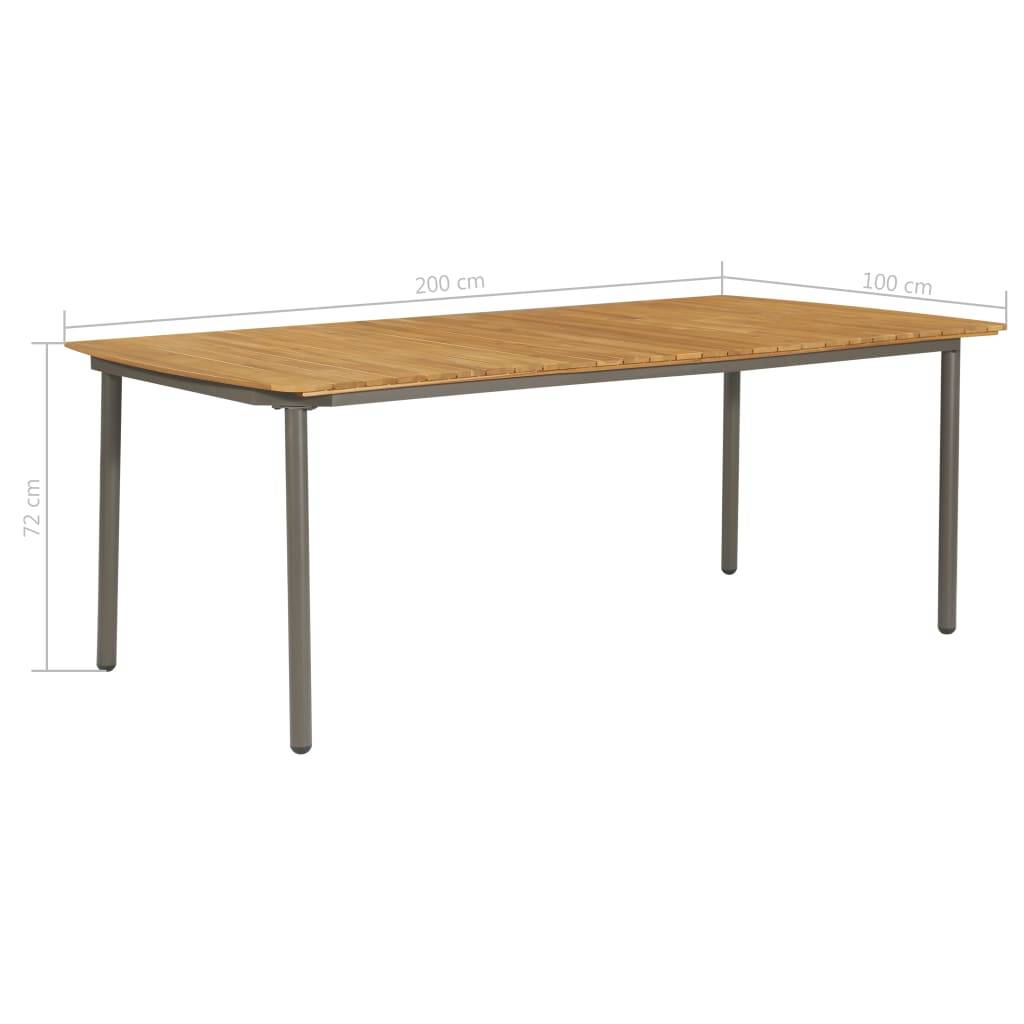 Vidaxl - Mobilier à dîner d'extérieur 9pcs Bois d'acacia solide et acier vidaXL 47296 - Imagen 3