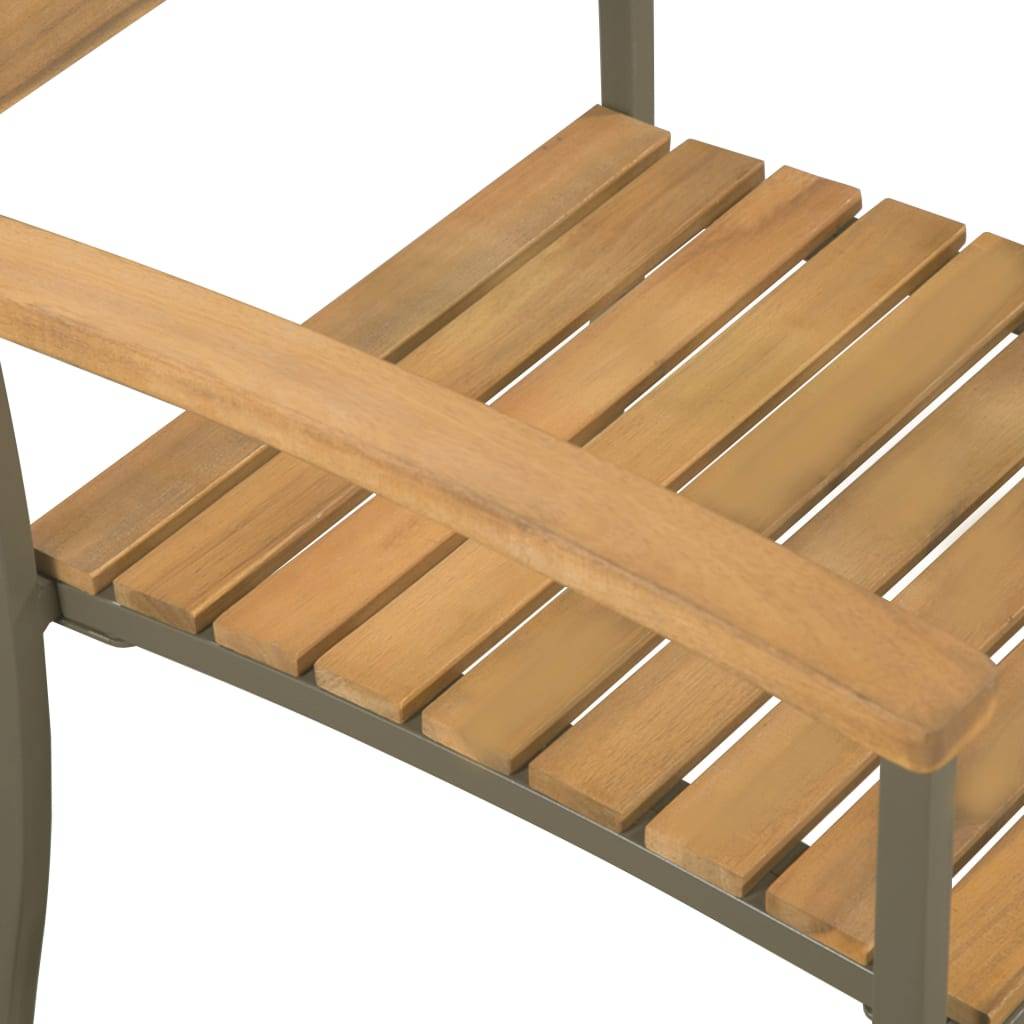 Vidaxl - Mobilier à dîner d'extérieur 9pcs Bois d'acacia solide et acier vidaXL 47296 - Imagen 5