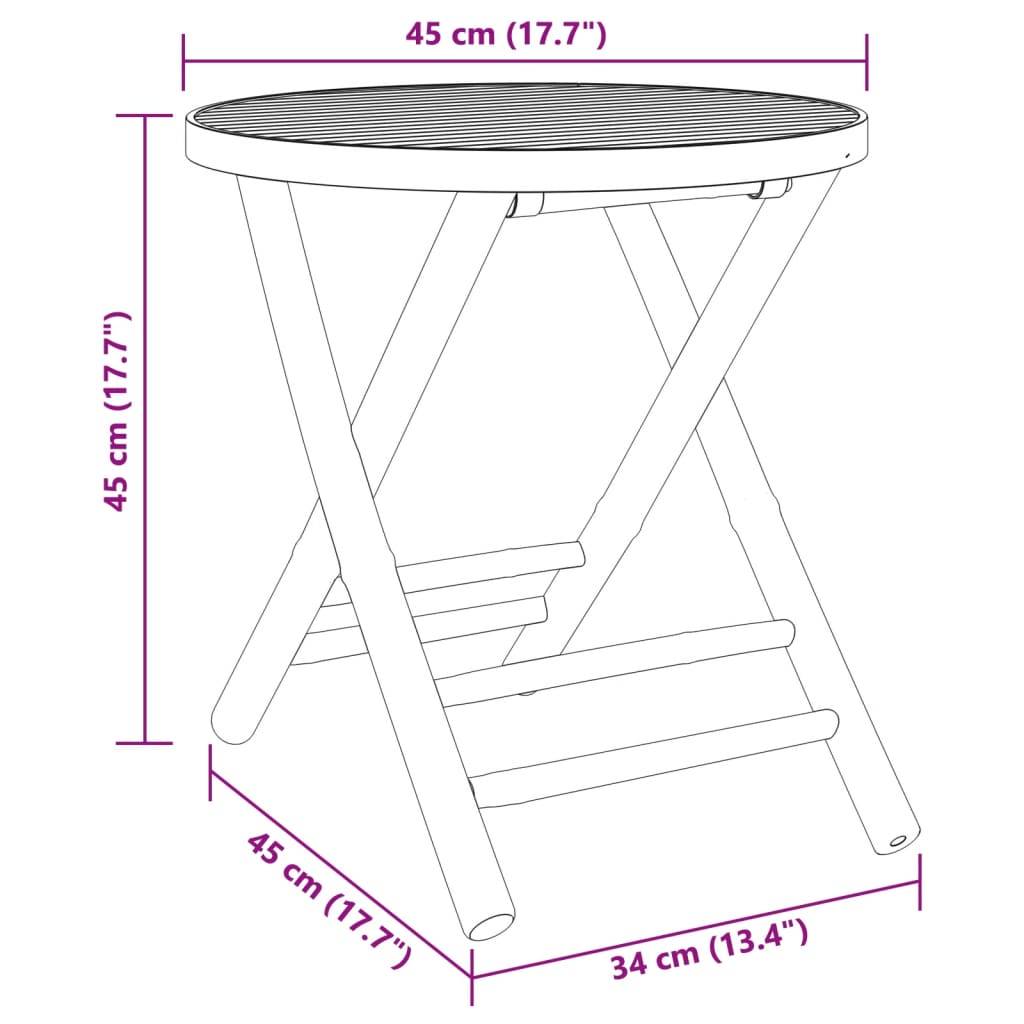 ComfortXL - Petite Table de Jardin Ronde Pliable Ø45cm en Bambou, Style Bistrot pour Balcon – ComfortXL Outdoor Living - Image 8