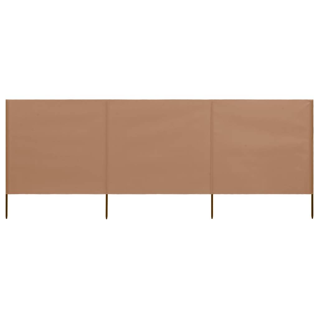 Helloshop26 - Brises-vue paravent 3 panneaux tissu 400 x 160 cm taupe - Imagen 1