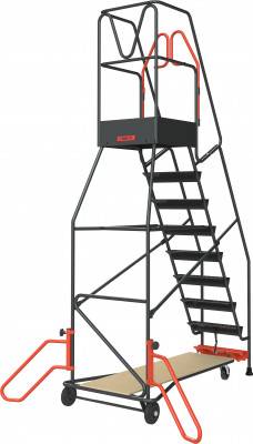 Escabeau de rayonnage 9 marches à immobilisation automatique 150 kg - FIMM - 830008814 - Imagen 2