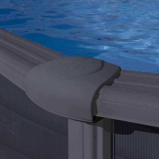 Gre Pools - Piscine ronde acier Ø4,80m x H: 1,32m - Gris anthracite - Filtration à sable Gre Pools - Image 3