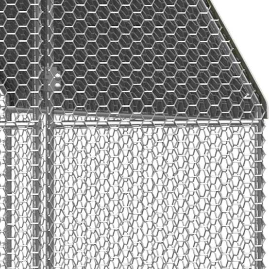 Poulailler d'extérieur 2 x 4 x 2 m acier galvanisé toit résistant à l'eau - Image 4