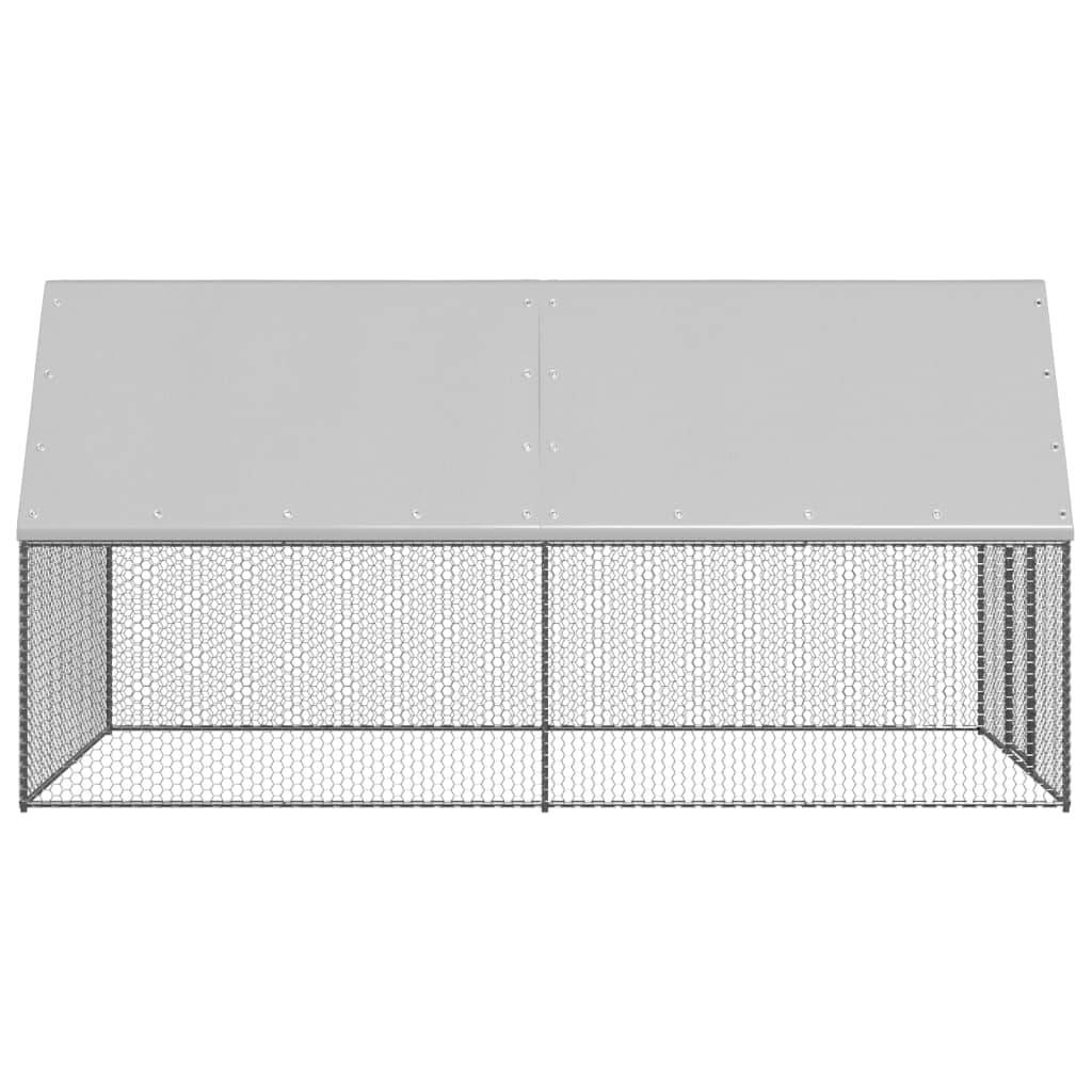 Poulailler d'extérieur 2 x 4 x 2 m acier galvanisé toit résistant à l'eau - Image 3