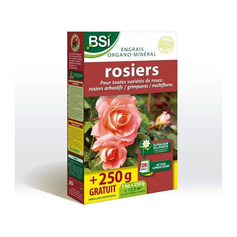 BSI - Engrais Pour Bio Rosiers - Bsi - Floraison éclatante - Action Kongue Duree - 12,5 M²