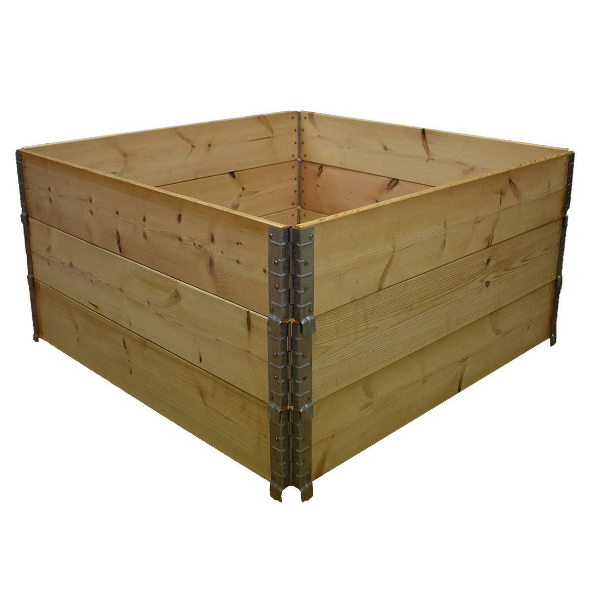 Carré potager en bois naturel 1200x1200mm hauteur 585mm - Image 2