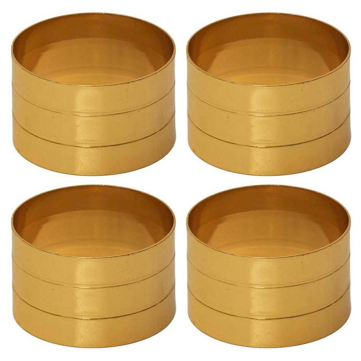 The Home Deco Factory - Set de 4 ronds de serviettes en métal doré Royal - Image 1